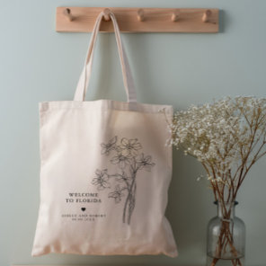 Floral Wedding Welcome Bag, Destination Tote Bag