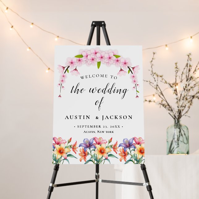 Floral Wedding Welcome Foam Board (In Situ (Stand))