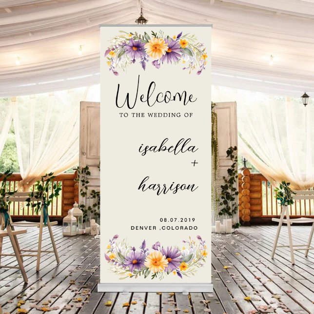 Floral Wedding Welcome  Retractable Banner (Creator Uploaded)