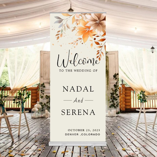Floral Wedding Welcome  Retractable Banner (Creator Uploaded)