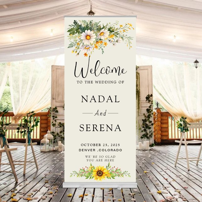 Floral Wedding Welcome  Retractable Banner (Creator Uploaded)