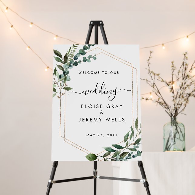 Floral Wedding Welcome Sign (In Situ (Stand))