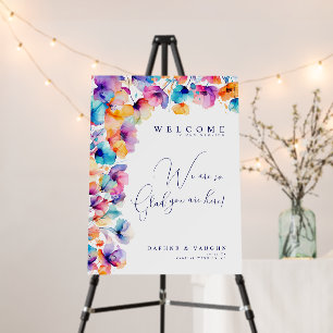 Floral Wedding Welcome & Signature Sign Foam Board