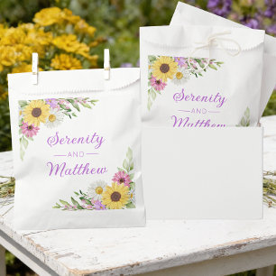 Floral Wedding Wildflower Sunflower Daisy Party Favor Bag