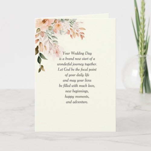 Floral Wedding with Religious Text Card