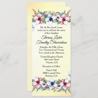 Floral Wedding Yellow Invitation