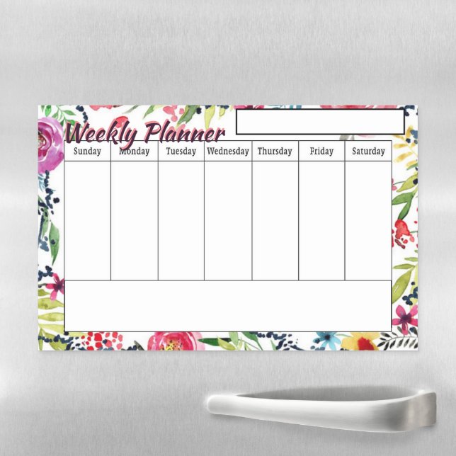 Floral Weekly planner  Magnetic Dry Erase Sheet (In Situ)