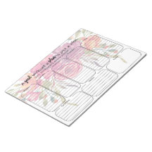 floral weekly planner note pad personalized quote
