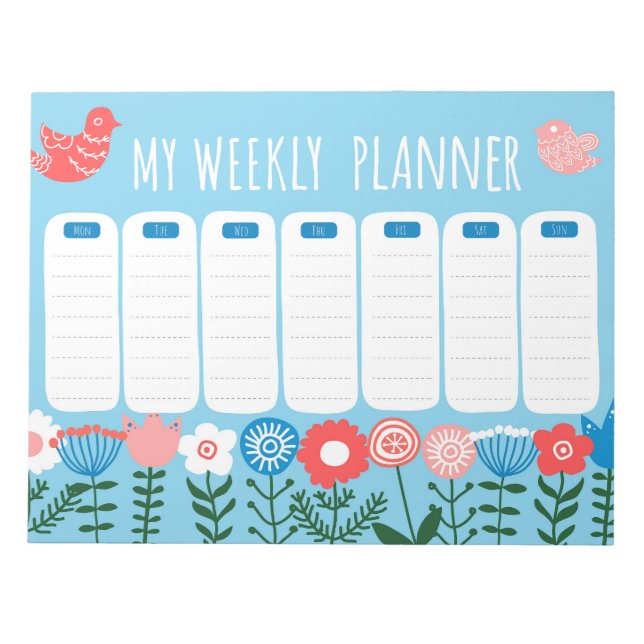 Floral Weekly Planner Notepad (Front)