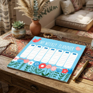 Floral Weekly Planner Notepad