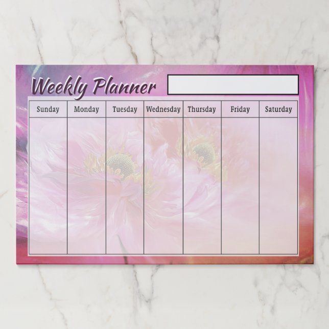 Floral  Weekly planner sheets Paper Pad (Front)