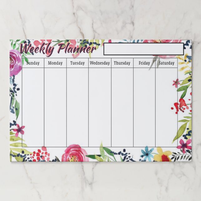 Floral Weekly planner sheets Paper Pad (Front)
