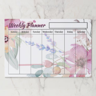 Floral Weekly planner sheets Paper Pad