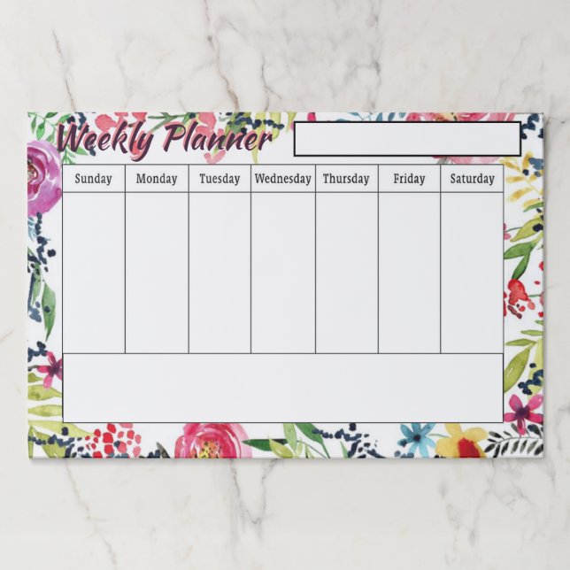 Floral Weekly planner sheets Paper Pad (Front)