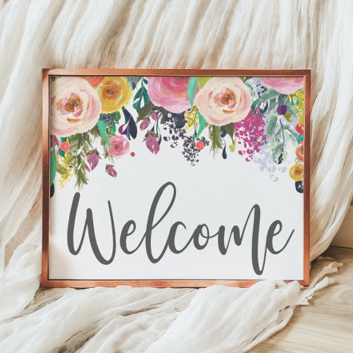 Floral Welcome Boho Bohemian Wall Art Poster