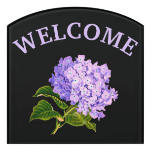 floral welcome door sign
