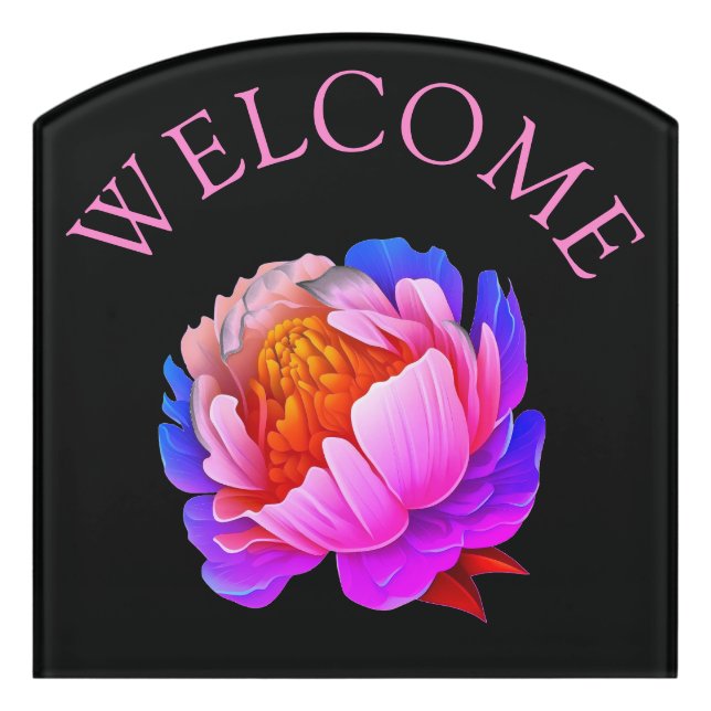 floral welcome door sign (Contour Front)