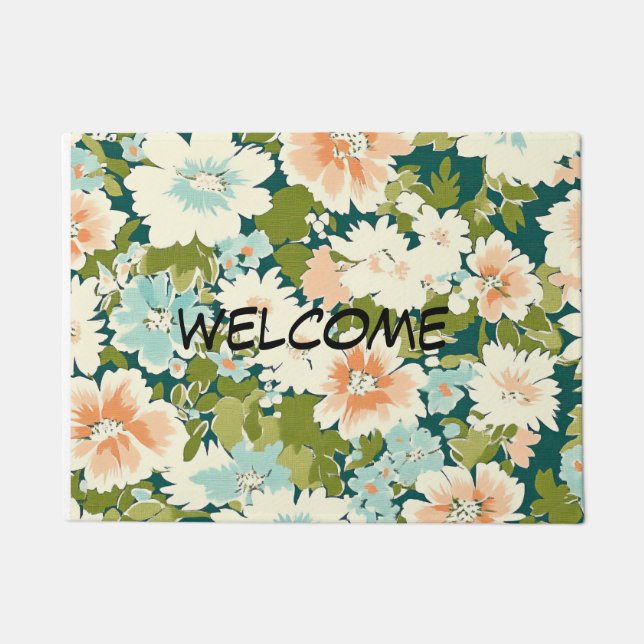Floral Welcome Doormat (Front)
