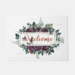Floral Welcome Doormat at Zazzle