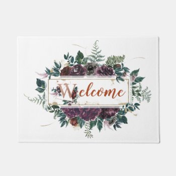 Floral Welcome Doormat by wildfoto at Zazzle