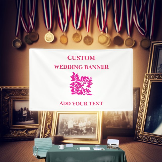 Floral Welcome Home Farewell Banner | Custom Party (Design your vinyl banner with zazzlemade flair! #zazzlemade #customvinylbanners)