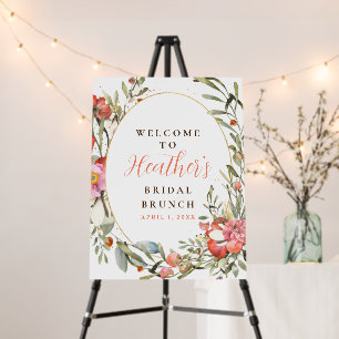 Floral Welcome Name Bridal Brunch Shower Sign