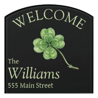 floral welcome sign