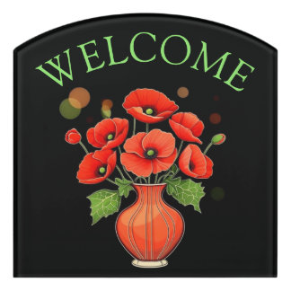 floral welcome sign