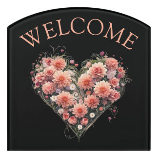 floral welcome sign