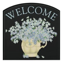 floral welcome sign