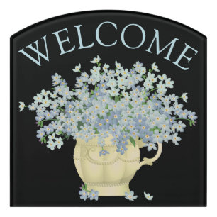 floral welcome sign