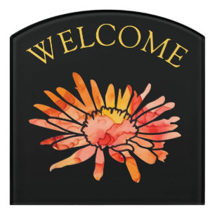 floral welcome sign