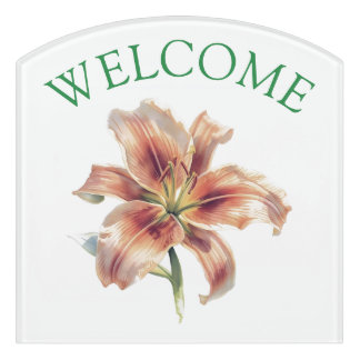 floral welcome sign