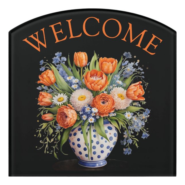 floral welcome sign (Contour Front)