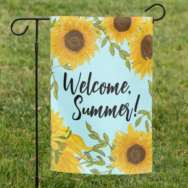 Floral Welcome Summer Sunflowers Outdoor Custom Garden Flag (Creator Uploaded)