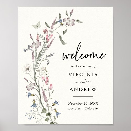 Floral Welcome Wedding Poster