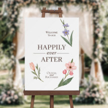 Floral Welcome Wedding Sign