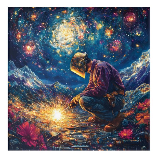 Floral  Welder-Abstract Welding Art  Vibrant  (Front)