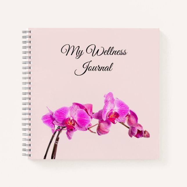 Floral wellness journal light pink notebook (Front)
