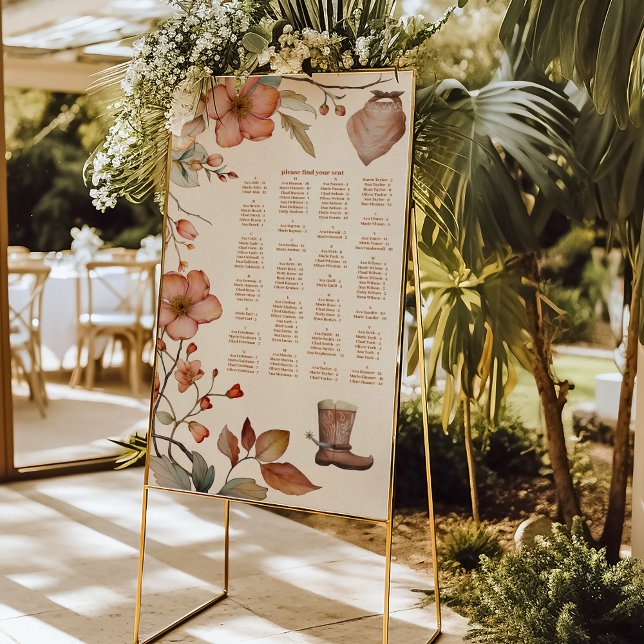 Floral Western Cowboys Wedding Foam Board (Creator Uploaded)