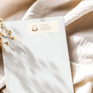 Floral Western Crest Monogram Wedding Label