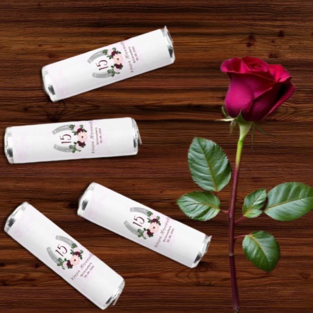 Floral Western Horseshoe Quinceanera Breath Savers® Mints (Creator Uploaded)