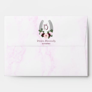 Floral Western Horseshoe Quinceanera Envelope
