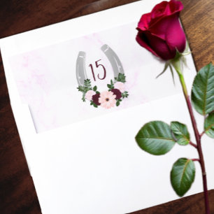 Floral Western Horseshoe Quinceanera Envelope Liner