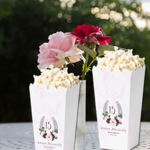 Floral Western Horseshoe Quinceanera Favor Boxes