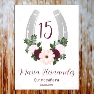 Floral Western Horseshoe Quinceanera Floor Decals
