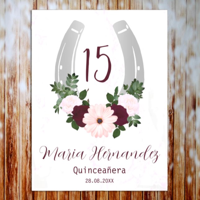 Floral Western Horseshoe Quinceanera Floor Decals (Creator Uploaded)