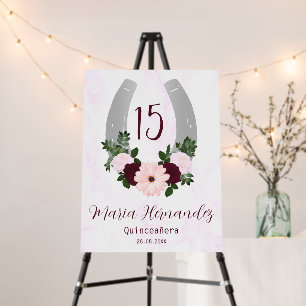 Floral Western Horseshoe Quinceanera Foam Board