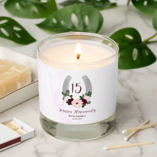 Floral Western Horseshoe Quinceanera Scented Candle