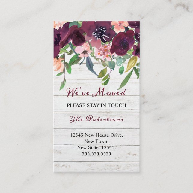 Floral We've Moved | New Address  Announcement (Front)